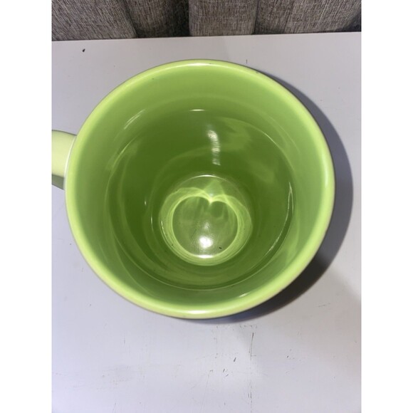 Disney Store TINK Retired Green Floral Tinker Bell Jumbo Coffee Mug Pre Owned - Picture 3 of 4